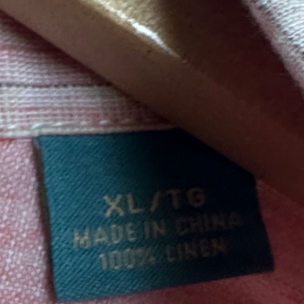 Tommy Bahama Pink Linen Long sleeve button up Sz XL - Picture 5 of 6
